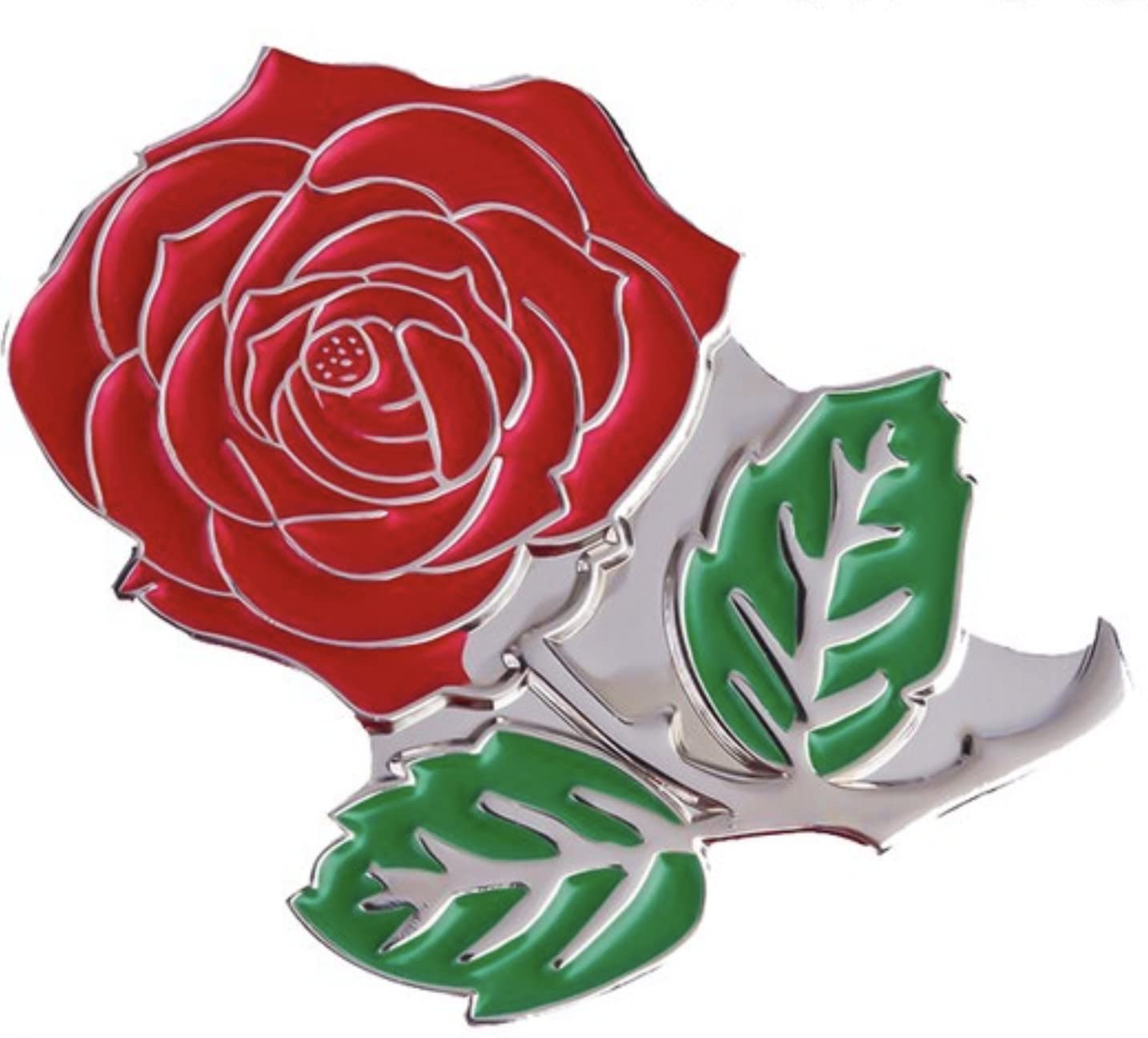 Spilla A Forma Di Rosa Rossa Con Smalto Inglese - Metallo, 2.8x3.3 Cm, Prodotto Ufficiale Panda Loco