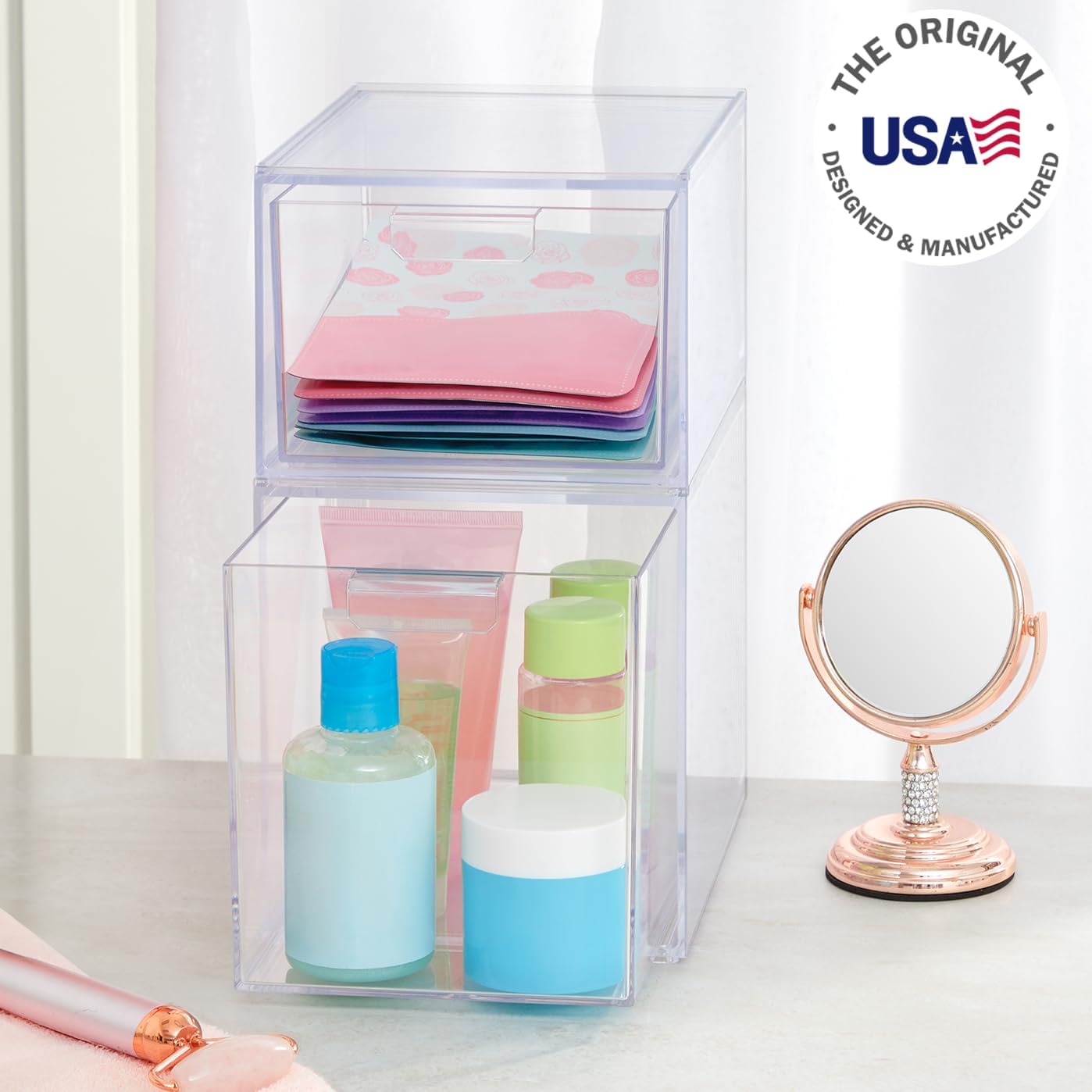 Audrey Staable Clear Bin Plastic Organizer Ders | 2 Piece Set |