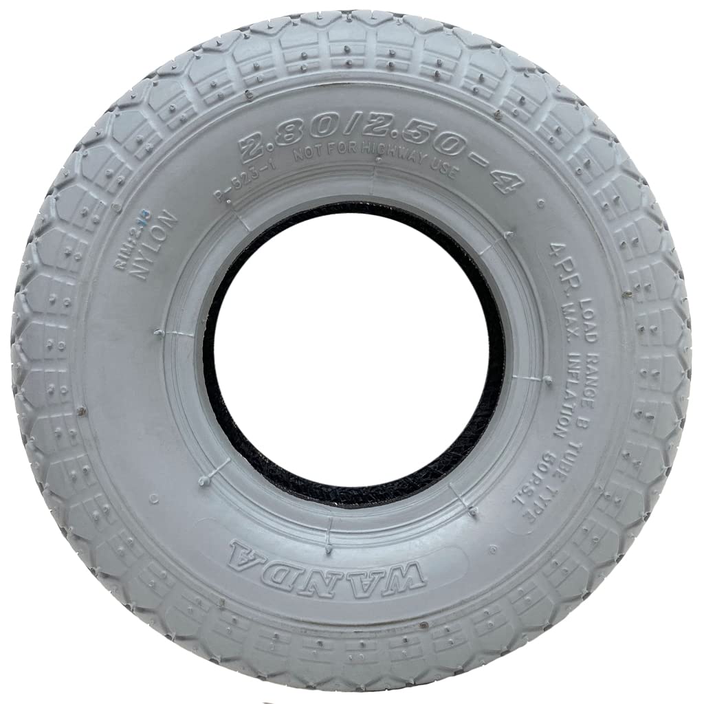 2.80/2.50-4 Grigio Mobility Scooter Pneumatici Blocco Pneumatico Non Marcatura (Set di 4)