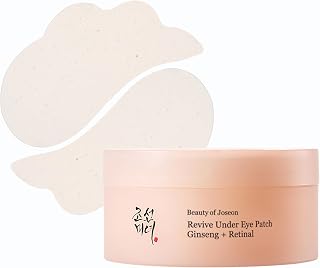 Beauty of Joseon Revive Under Eye Patches with Retinal & Ginseng - Reduce Puffy Eyes, Fine Lines, Wrinkles | 60 Sheets Korean Skincare