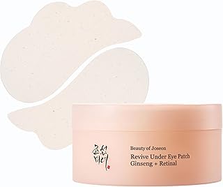 Beauty of Joseon Revive Under Eye Patch Retinal Ginseng for Puffy Under Eye Bag Masks Collagen Peptide Korean Skincare for Women and Men, 60 Sheets 30 Pairs