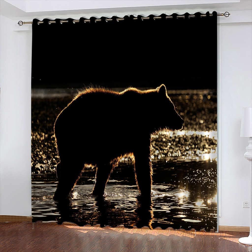 Rideaux de chambre d'enfants ours 3D pour créer une ambiance feutrée et moderne