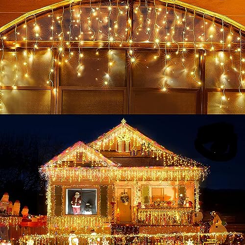 KiflyTooin Led Christmas Lights Outdoor Christmas Decorations Hanging Lights 400LED 8 Modes 75 Drops, Outdoor Indoor Fairy String Lights for Party, Holiday, Wedding Decorations (Warm Light) KiflyTooin Led Christmas Lights Outdoor Christmas Decorations Hanging Lights 400LED 8 Modes 75 Drops, Outdoor Indoor Fairy String Lights for Party, Holiday, Wedding Decorations (Warm Light)
