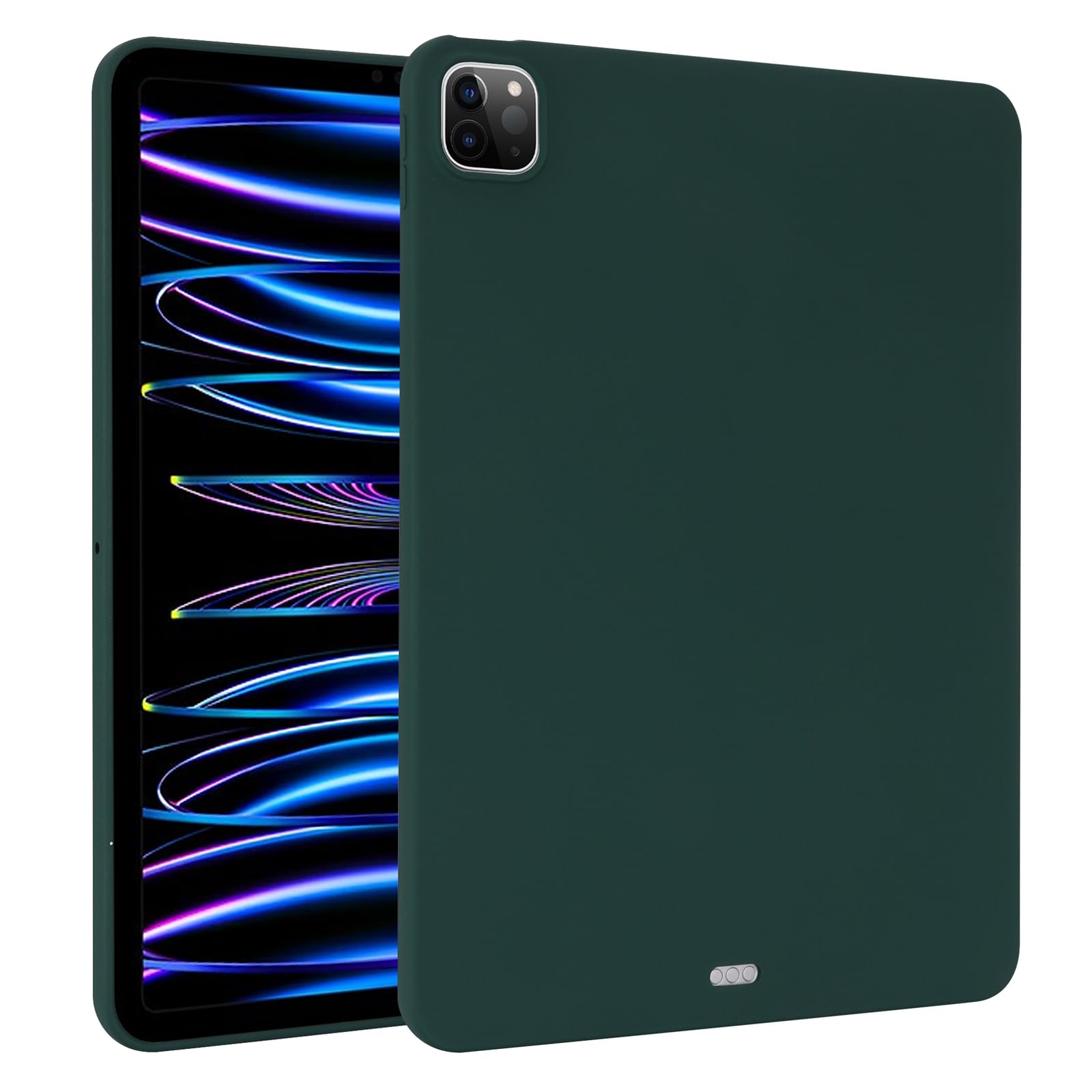 Protection iPad 10e génération silicone premium et coque rigide vert foncé - 8