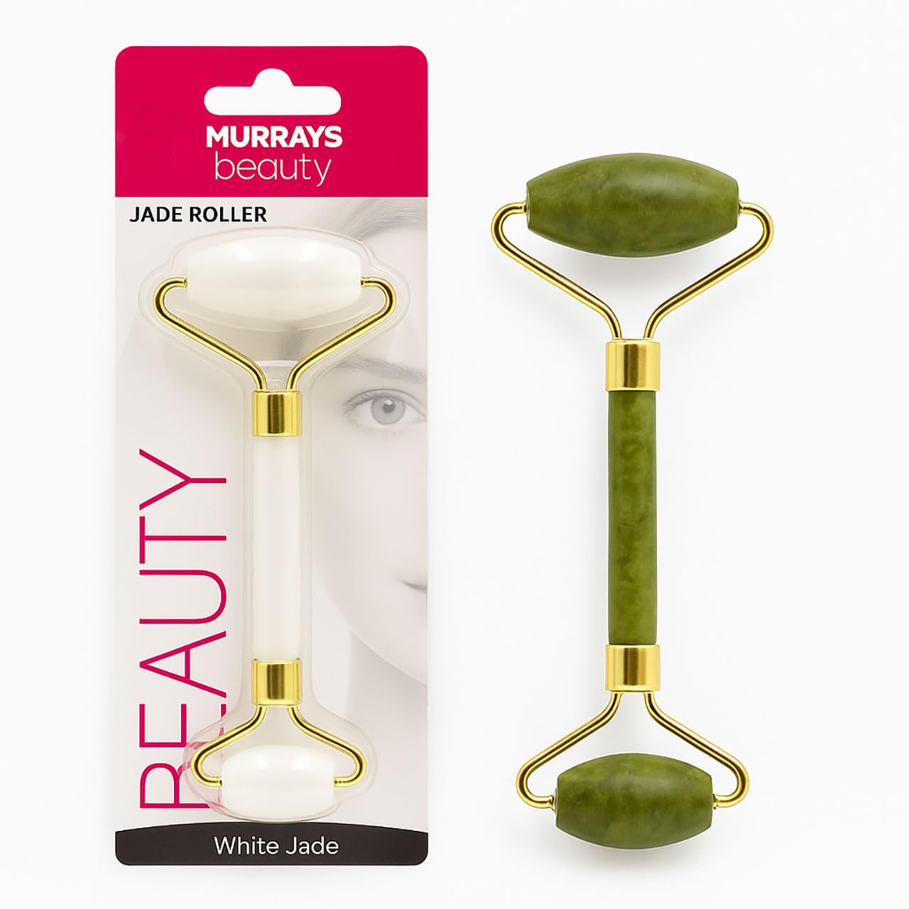 Jade Roller – Natural White or Green Jade Facial Massage Tool for Puffiness, Wrinkles & Skincare Absorption