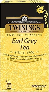 Twinings Earl Grey Tea,25 Teabags,Premium Black Tea,English Classic Range,Light Strength,Mild&Refreshing Flavour,Pack Of 25, 50 Grams-picture-26