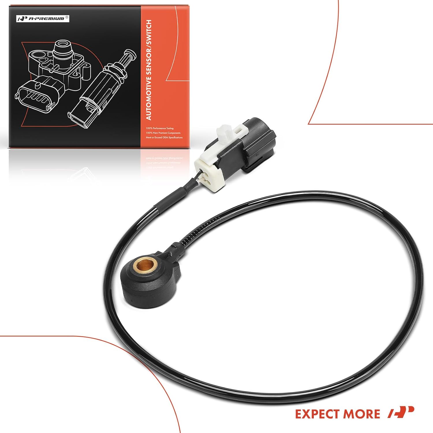 A-Premium Ignition Knock Detonation Sensor Compatible with Ford F-150, F-250, F-250 F-350 Super Duty, E-250 Econoline, E150 E350 Econoline Club Wagon, Expedition & Lincoln Navigator, Town Car