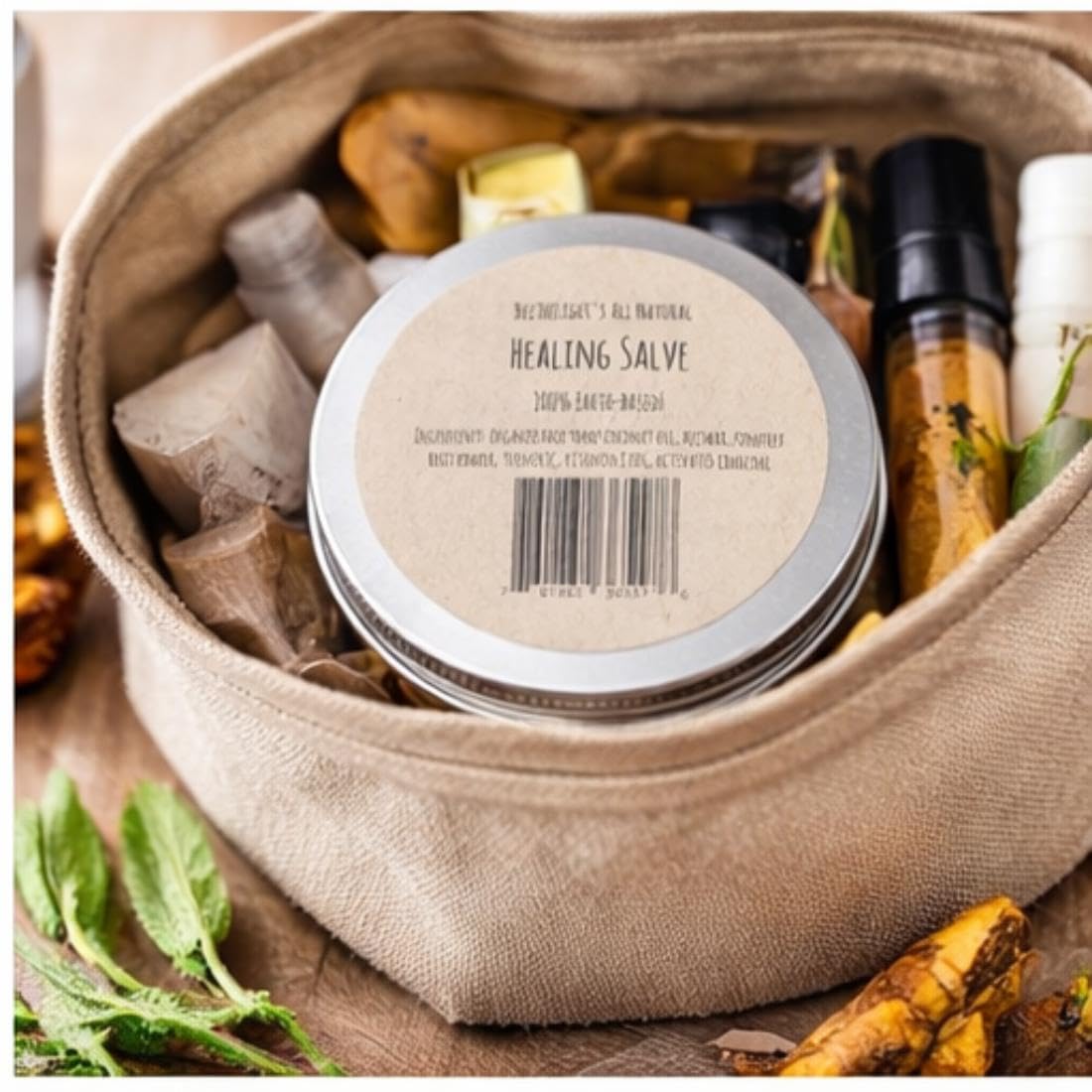 All Purpose Healing Skin Balm Natural Salve for Dry Cracked Skin Hands Feet Body Moisturizing Repair Cream with Coconut Oil Beeswax Turmeric Vitamin E Charcoal Skin Care Ointment Rash Irritation 4 oz
