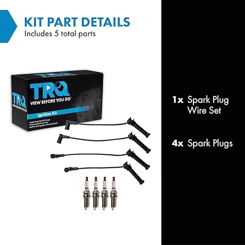 Miniatura 119 de TRQ Kit de bujías de 5 piezas de bujías de iridio compatibles con Chevrolet Aveo 2004-2008 Aveo5 2004-2008