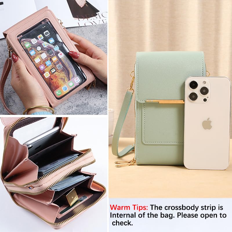 Image of Anti-Theft Leather Bag,Small Crossbody Cell Phone Purse Wallet for Women,RFID Block Phone Purse Crossbody with Shoulder Strap