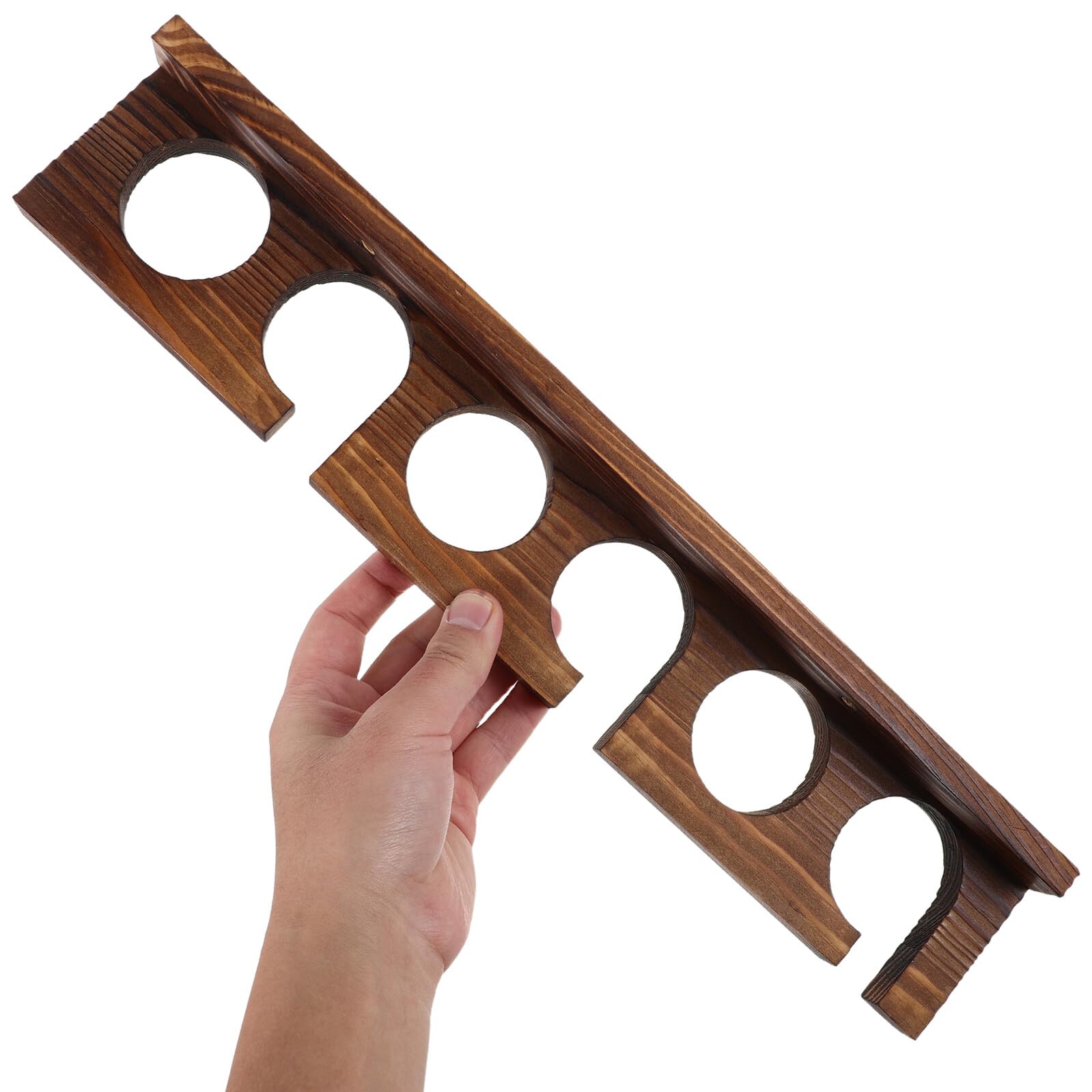 Abaodam Porta Canne da Pesca a Parete in Legno 6 Slot, Supporto Verticale per Canne da Pesca Kit di Montaggio, per Garage o Casa