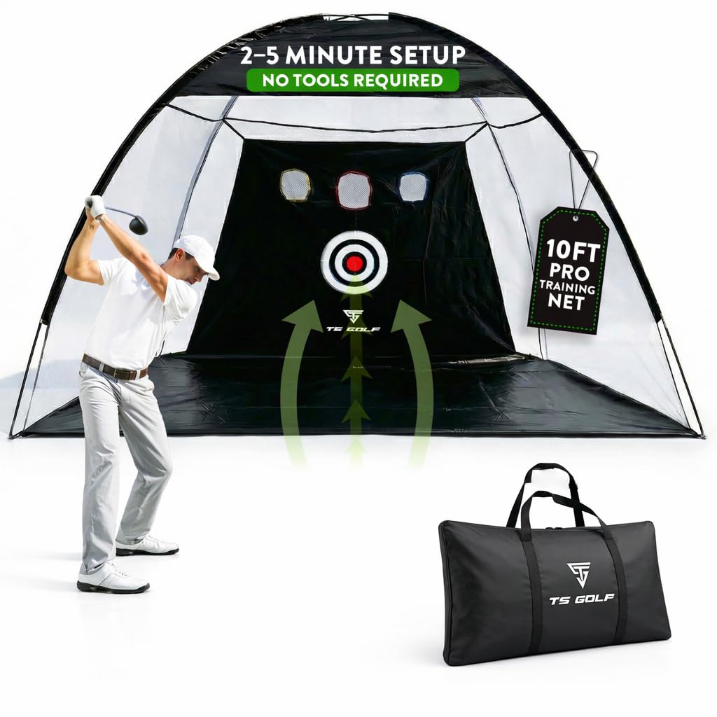 TS GOLF Practice Net with Carry bag, 10x7ft, golf nets for garden, indoor chipping net, driving net, golf nets for backyard driving, chipping game, driving nets for garden