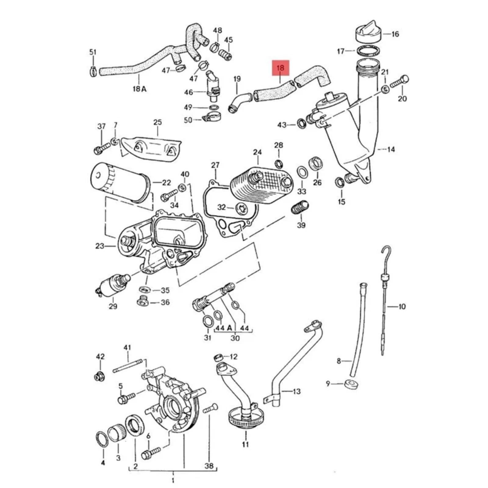 Manguera de Refrigerante Compatible Con Porsche Para 924S 1986 1987 1988 Manguera Radiador Automóvil Manguera Respiradero Cárter Motor Manguera Refrigerante Tubería Agua Refrigerante 94410718701