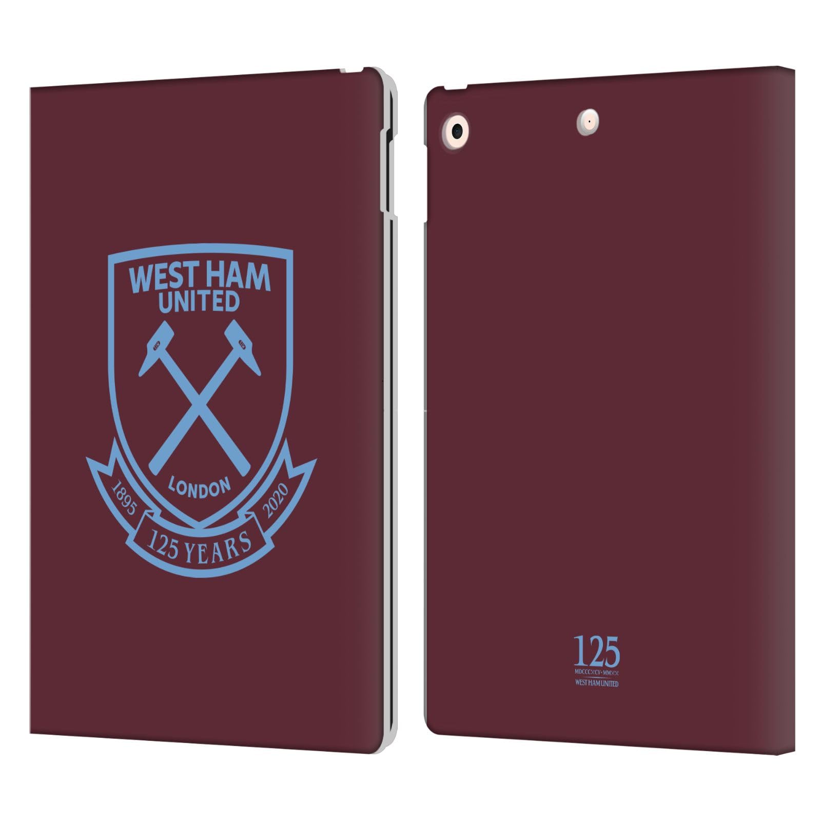 Head Case Designs sous Licence Officielle West Ham United FC Claret Crête 125e Anniversaire Étui Portefeuille en Cuir Compatible avec Apple iPad 10.2 2019/2020/2021