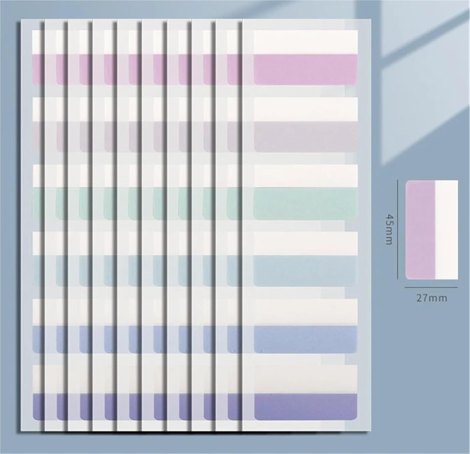15PCS Sticky Note Transparent Index Tabs Page Marker Planner Stickers Office and School(Large)