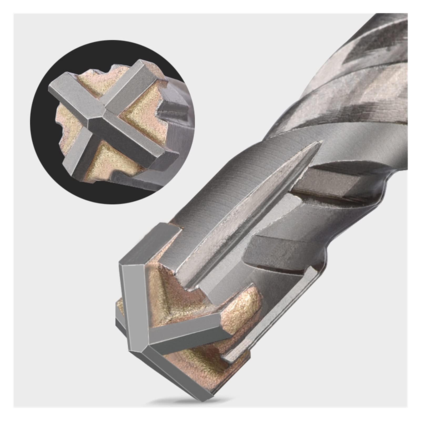 Broca for Martillo percutor SDS-Plus, 6/8/10/12/14/16-32 mm, Longitud de Broca Cruzada: 110-350 mm, for perforar Agujeros en hormigón.(Square,32x350mm)