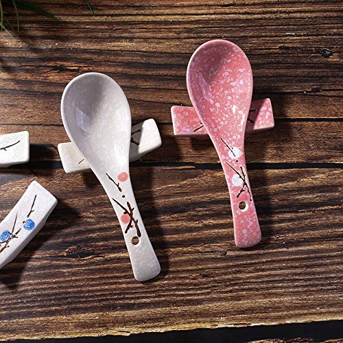 Japanese Style set of 4pcs Ceramic Chopstick Stand Rest Rack Spoon Fork Knife Holder Set - Thumbnail 6