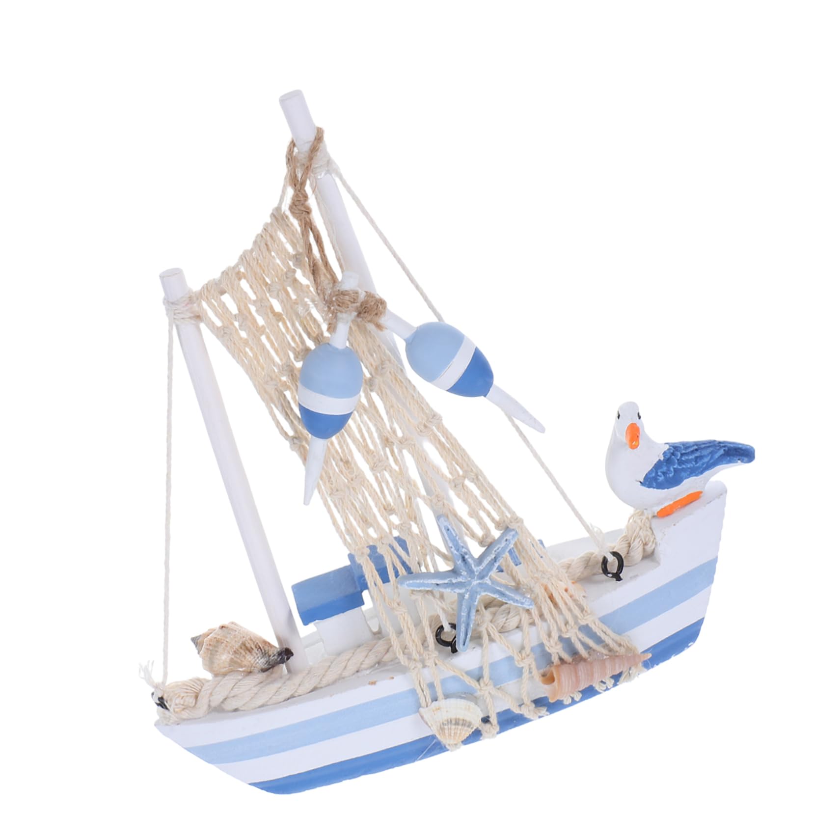 ULDIGI Wooden Sailboat Model with Seabird Design Nautical Tabletop Decor for Home Office Present for Friends and Family Adds Warmth and Comfort to Your Workspace