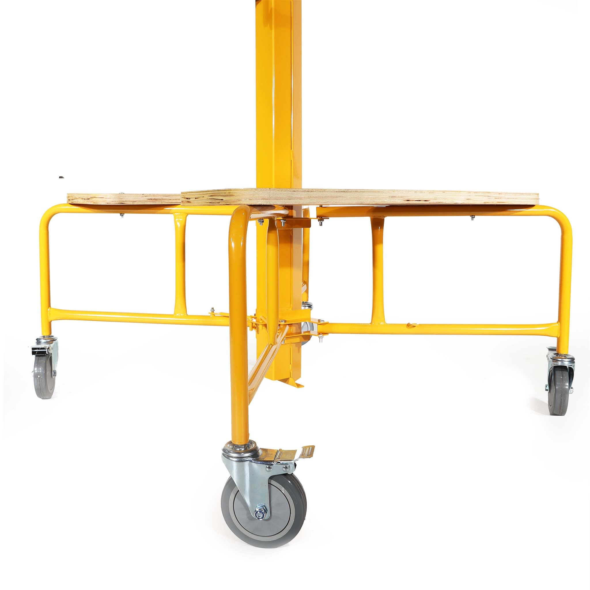 Podnośnik panelowy Wiltec do maks. 75 kg, wysokość 138-338 cm, pomoc w montażu płyt kartonowo-gipsowych, podnośnik panelowy uchylny z 4 kółkami z hamulcem postojowym