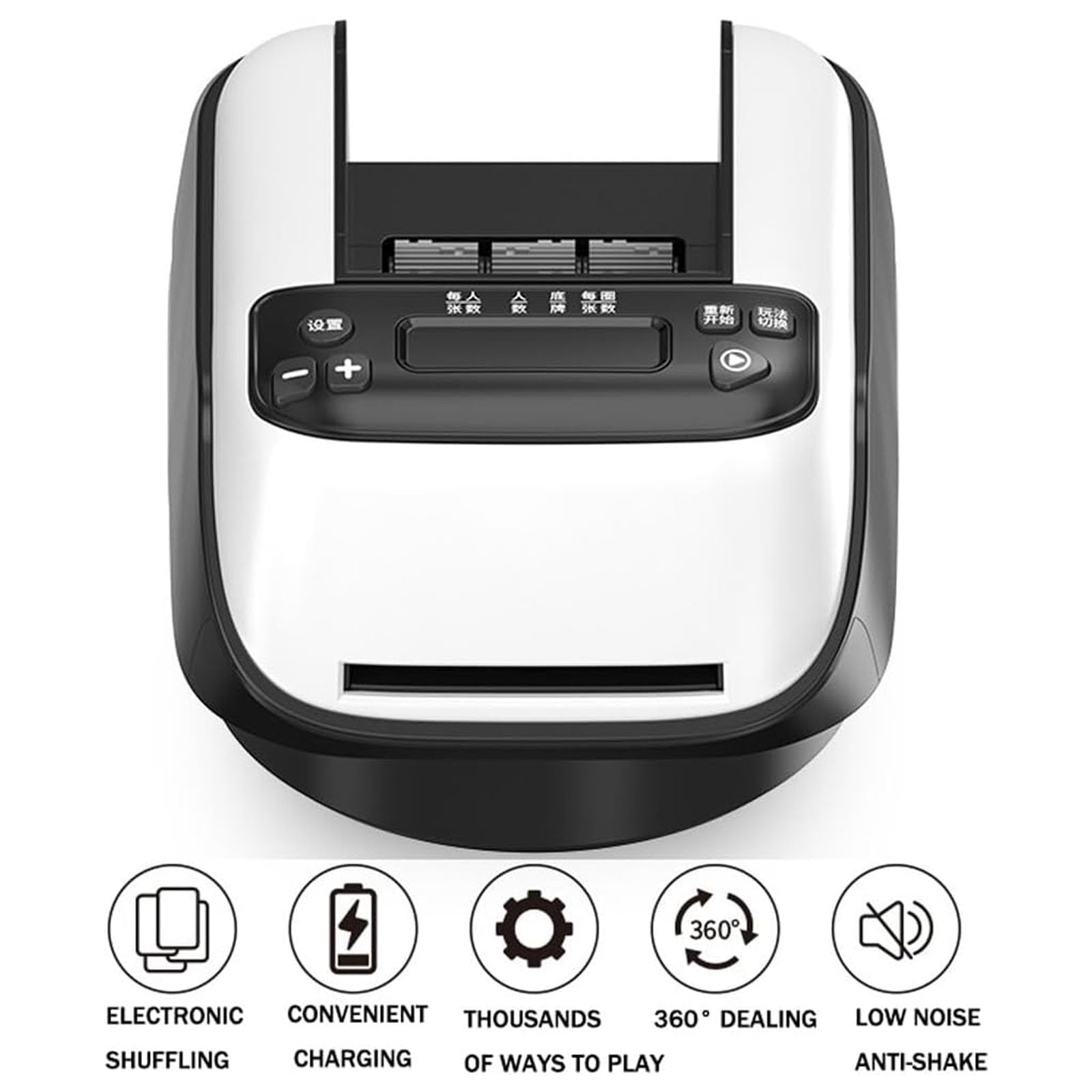 Mélangeur de cartes automatique et distributeur de cartes, distributeur et mélangeur de cartes à rotation à 360 degrés, rechargeable