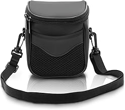 FOSOTO Case Bag for Compact Cameras Digital Camera Case PU Leather Protective Bag Compatible with Canon IXUS 185 PowerShot G7 X Mark II Nikon COOLPIX B500 P600 Sony HX90 W830, Black/White, Camera Bags