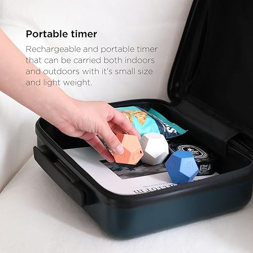 Miniatura 7 de mooas Dodecagon Time Ball - Mini temporizador recargable (melocotón arena), 11 tiempo preestablecido, temporizador de productividad de escritorio,