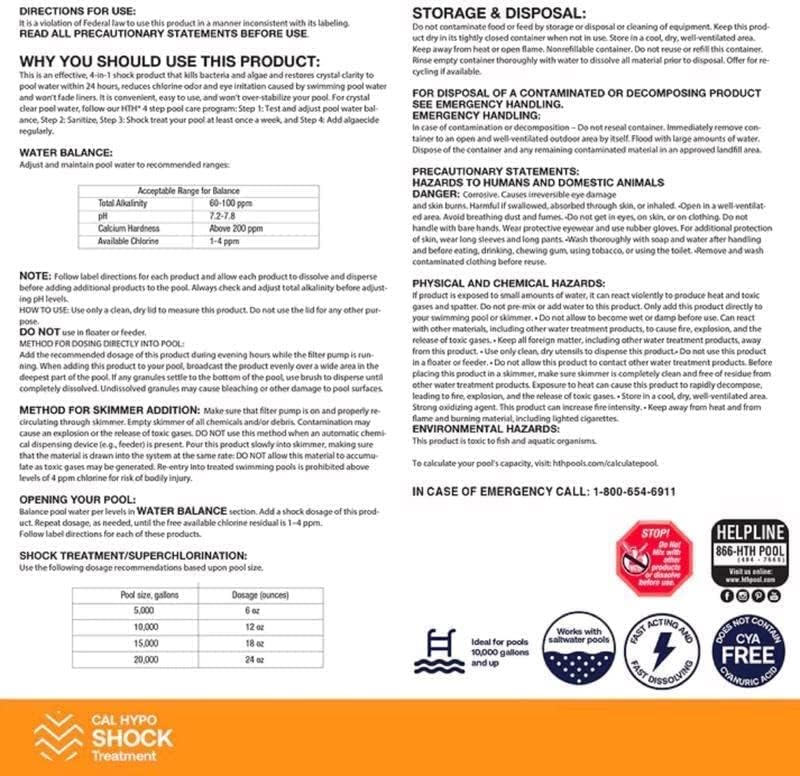 Miniatura 3 de HTH Pool Care Shock Advanced (paquete de 2) y clarificador de cuidado de piscina HTH Advanced