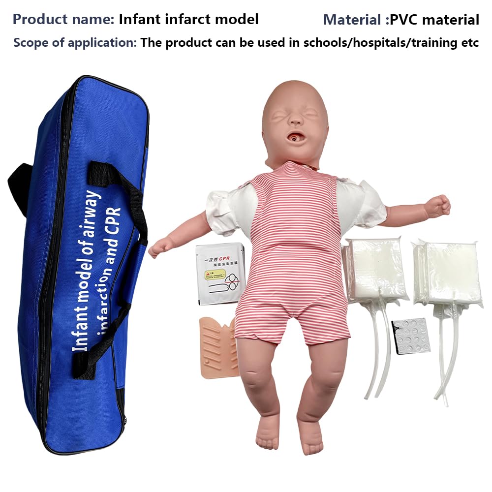 Professionelle Säuglings-Atemwegsobstruktion & CPR Manikin, Baby-Erste-Hilfe-Trainingsmodell für Notfallübungen, lebensgroße PVC-Stillpuppe