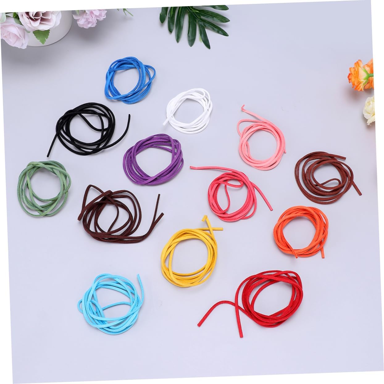20pcs Double-Side Plush Leather Cords Bead Cord for Bracelet Making Stretchy String Jewelry Supplies DIY Jewelry Accessory Ropes