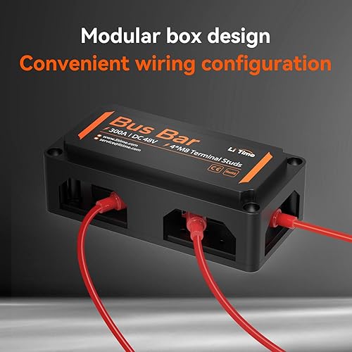 Miniatura 6 de LiTime Barra de bus negra para baterías LiFePO4 de alto voltaje y corriente adecuada para aplicaciones automotrices, marinas y solares y sistema