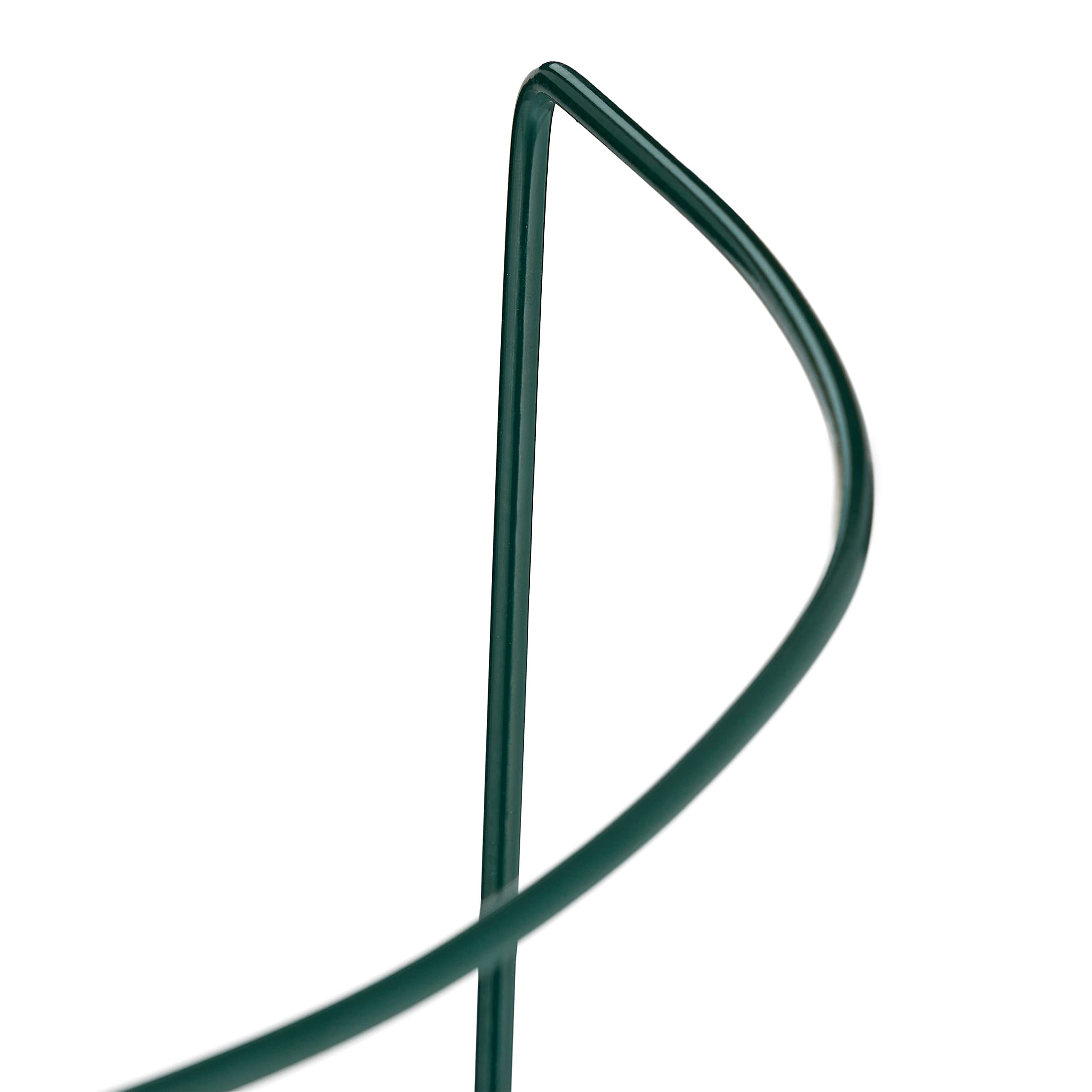 Relaxdays Lot de 12 Tuteurs, Support pour Plantes grimpantes, rosiers, sur Pied, Semi-Circulaire, en Acier, Vert foncé