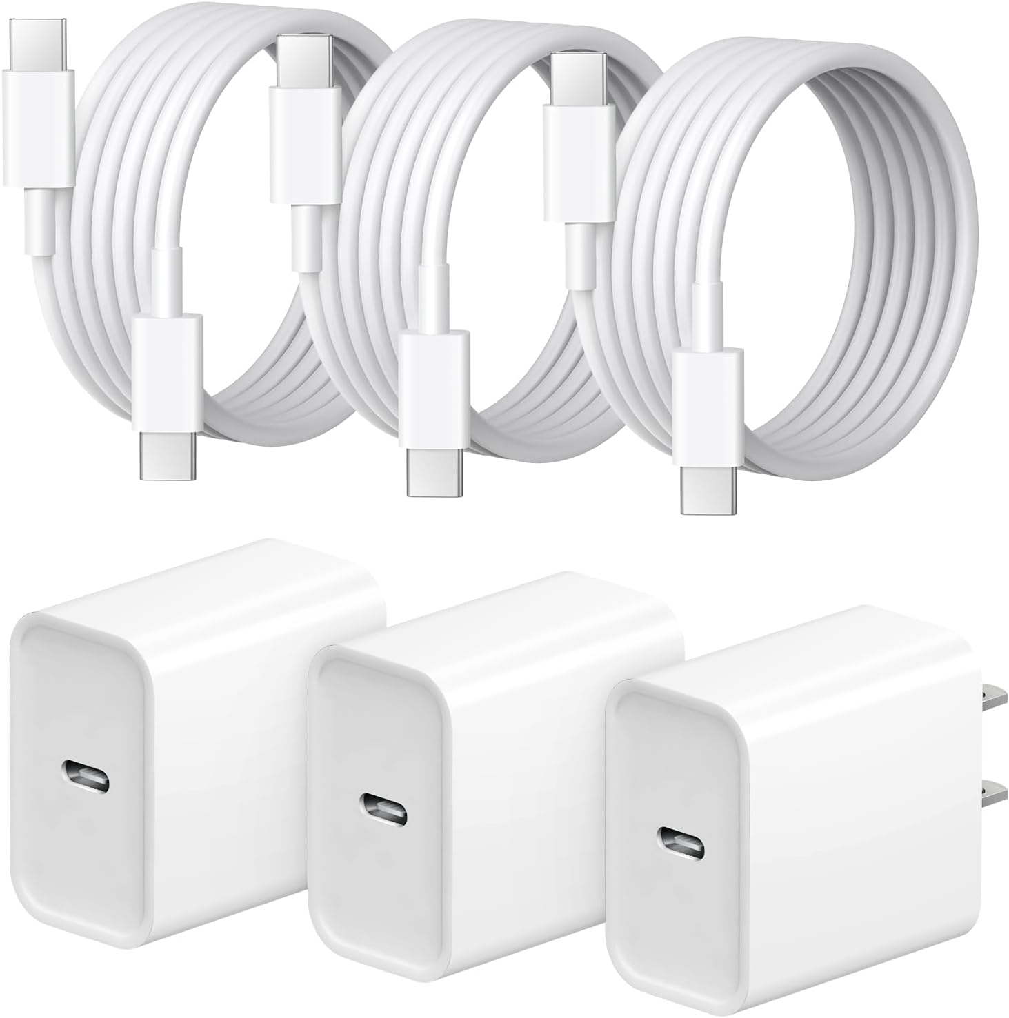 iPhone 17/16/15 20W Fast USB C Charger 6-Pack 6FT