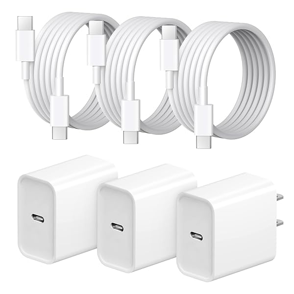 iPhone 17 16 15 Charger Fast Charging 3+3Pack 20W USB C Wall Charger with 6FT Fast Charging Cable Compatible with iPhone 17/17 Air/17 Pro/17 Pro Max/iPhone 16/15 Series, iPad Pro/AirPods