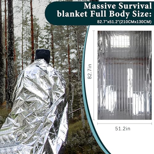 4 Pack Emergency Mylar Blanket, Space Survival Kit - Perfect for Outdoors, Hiking, Camping - 82" x 51" - Image 4