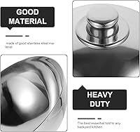Vista 7 de Cabilock Cubierta de cúpula de alimentos de acero inoxidable con mango de cuentas plateadas, tapa de plato de servir alimentos a prueba de polvo