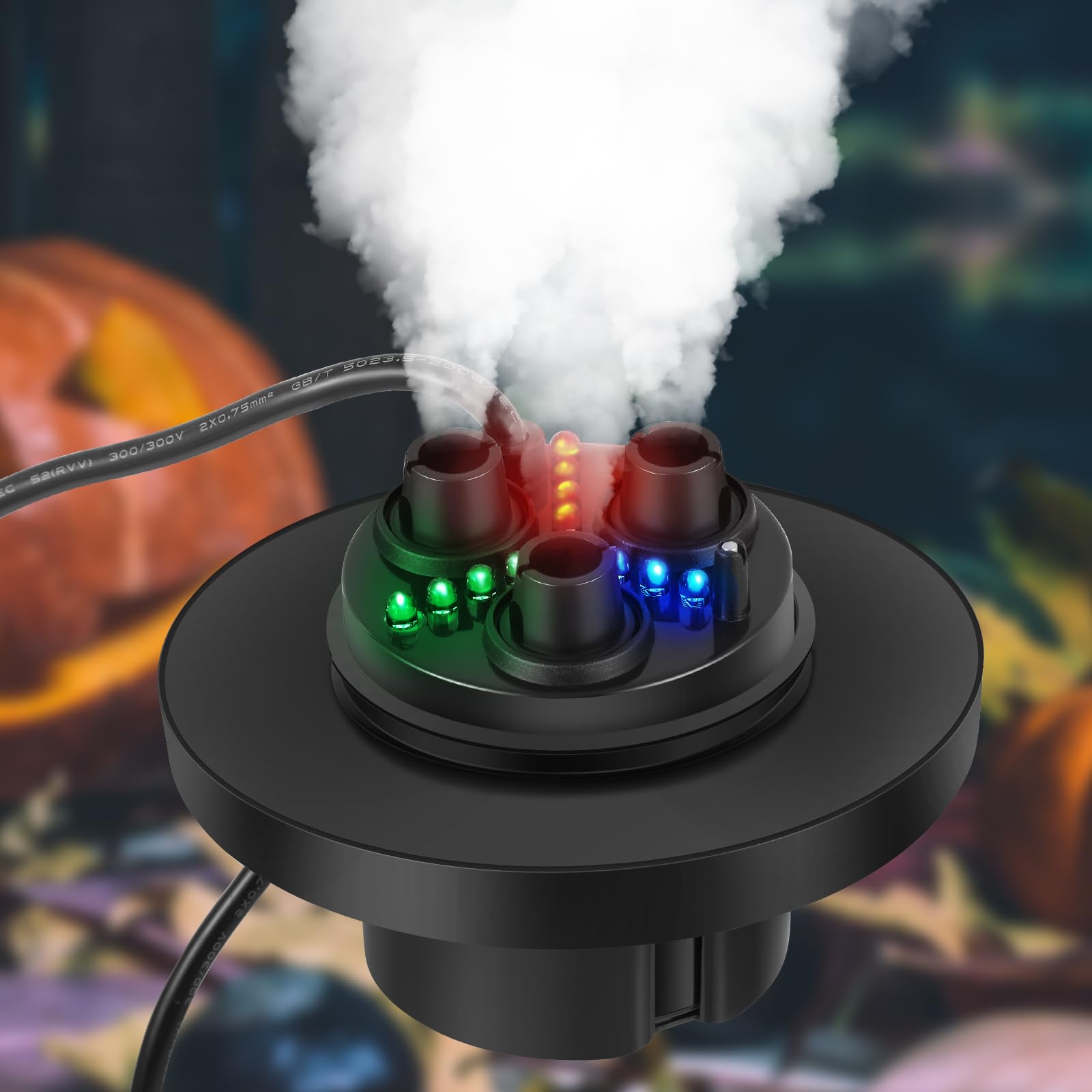 Machine à Brouillard Ultrasonique - 12 LED Couleur Changeante, Protection Manque D'eau, Pour Halloween, Aquariums, Décoration