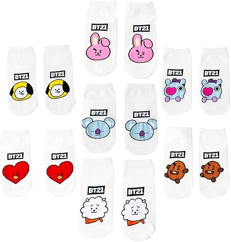 Amazon Co Jp For 防弾少年団 ソックス 靴下 可愛い For Bts レディース ソックス おしゃれ 靴下 防寒対策 冷え性対策 冬秋 ソックス 漫画 おもしろい 可愛い 応援グッズ 人気韓流グッズ 応援グッズ人気 お祝い プレゼント 7足組セット 服 ファッション小物
