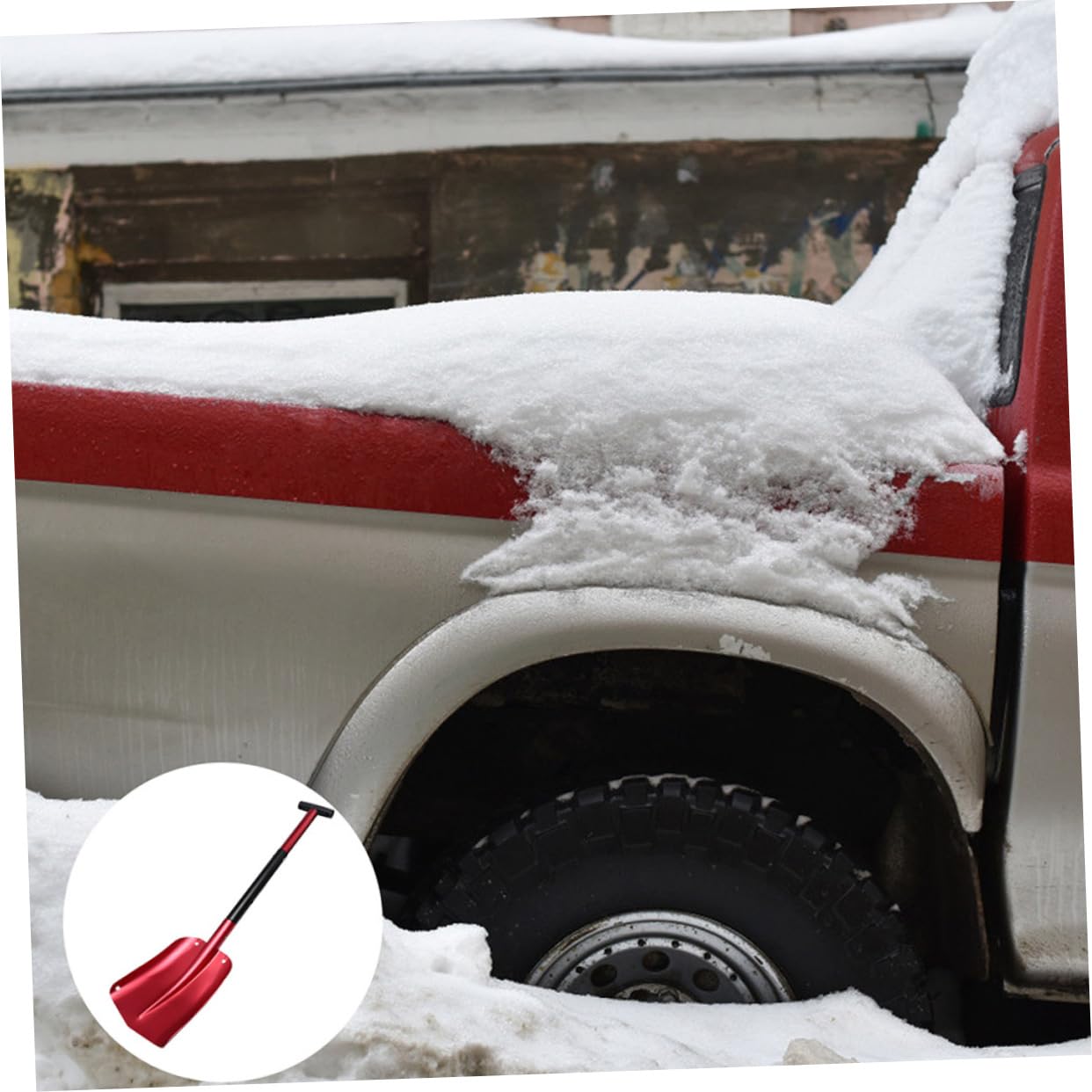 HEMOTON Pala da Neve Pieghevole e Raschietto per Neve Auto Pala Leggera e Staccabile per Emergenze e Campeggio Outdoor