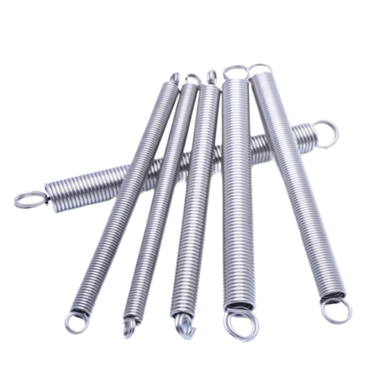 HEXHUASR 1Pcs 300mm 0.3mm 0.4mm 0.5mm 0.6mm 0.8mm 1.0mm Dual Hook Long Expansion Tension Spring 304 Stainless Wire Dia(0.5X6X300mm)