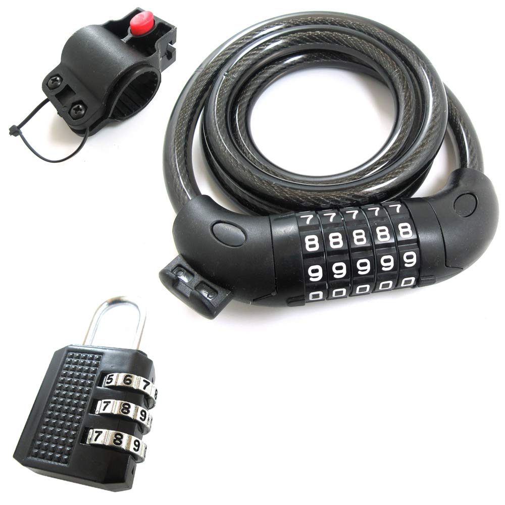 Buy 120 cm Coiled Secure Heavy Duty Bike Cable Lock 5Digit Resettable