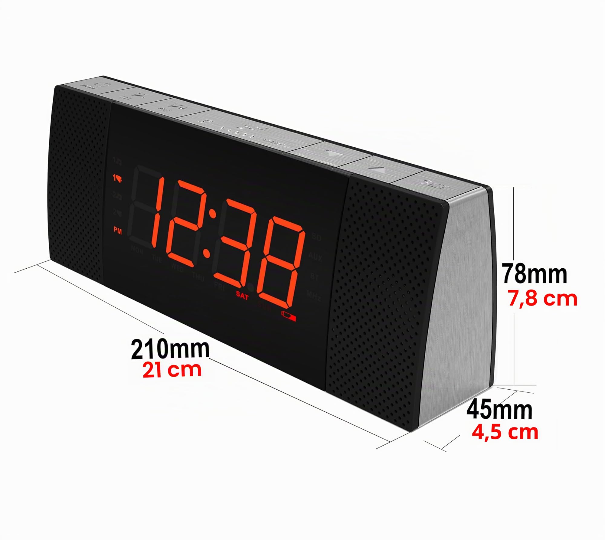 iTOMA Radio-réveil avec contrôle Via APP, Bluetooth, Radio FM, Double réveil avec Fonction de répétition (Snooze), Fonction de Charge USB, régulateur de luminosité Automatique et Manuel (CKS503)