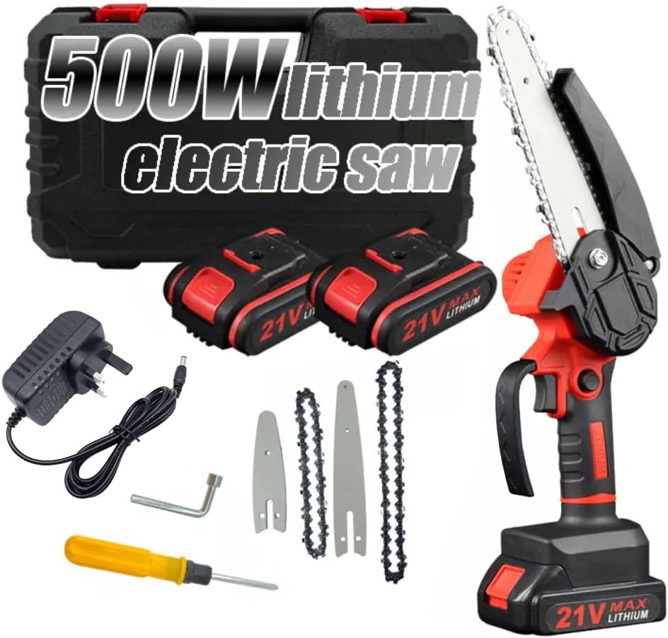 Mini Chainsaw Cordless 8 inch & 6 inch Handheld Electric Chainsaw with