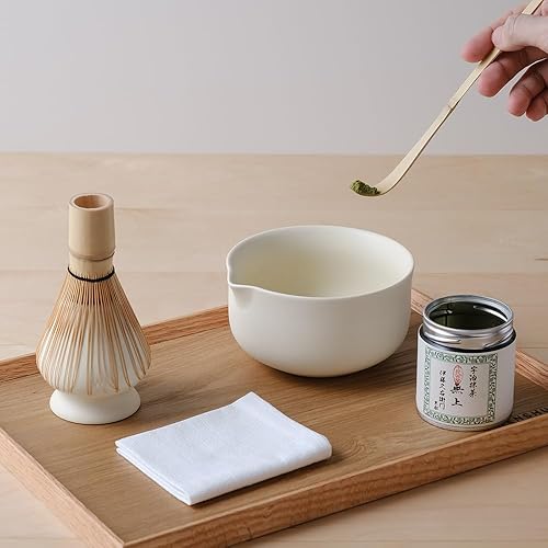 Miniatura 6 de WENSHUO Kit Matcha - Juego de batidor matcha premium con herramientas tradicionales de bambú, juego de té matcha ideal para el hogar (crema)