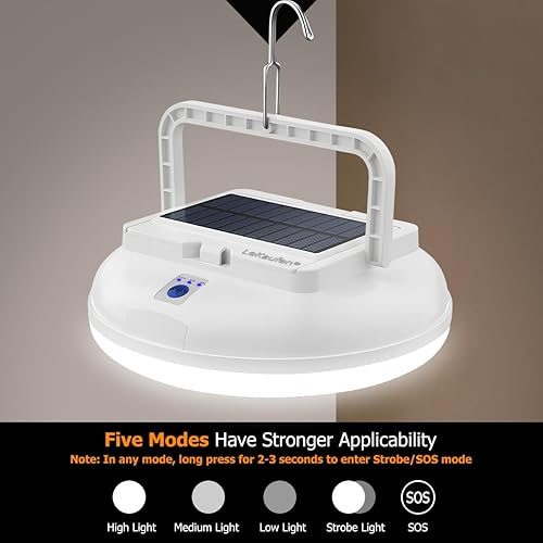 Miniatura 7 de Luz solar de camping de 4500 lm, linterna portátil para camping, luces impermeables para tienda, lámpara recargable por USB brillante para acampar