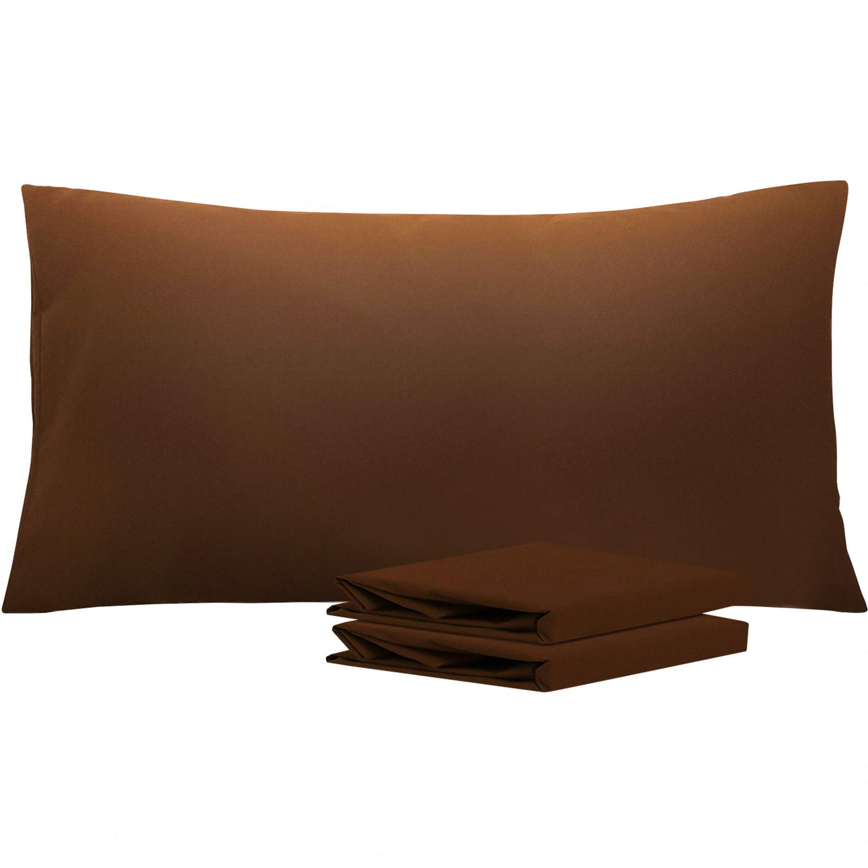 NTBAY King Microfiber Pillowcases, 2 Pack, 20 x 36, Brown | Soft Brushed Microfiber with Envelope Closure, Set of 2 King 20 x 36 Inch Pillowcases, Pillow Inserts Not Included
