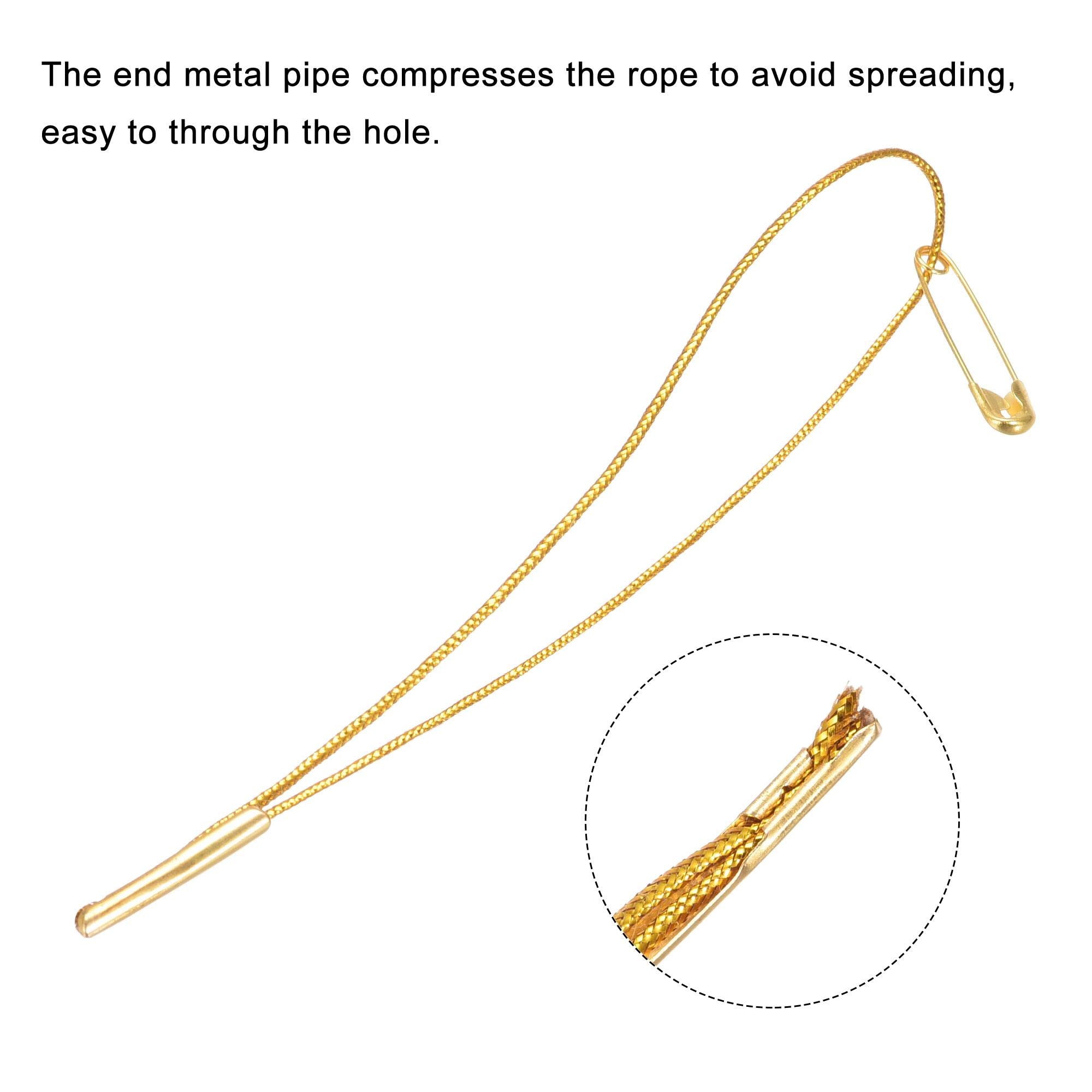 Sourcing Map Lot De 200 Attaches étiquettes Vêtements — Corde Polyester 10 Cm, épingles Métal Noir Doré — Pour Fixer étiquettes, Tickets, Cadeaux, Bricolage