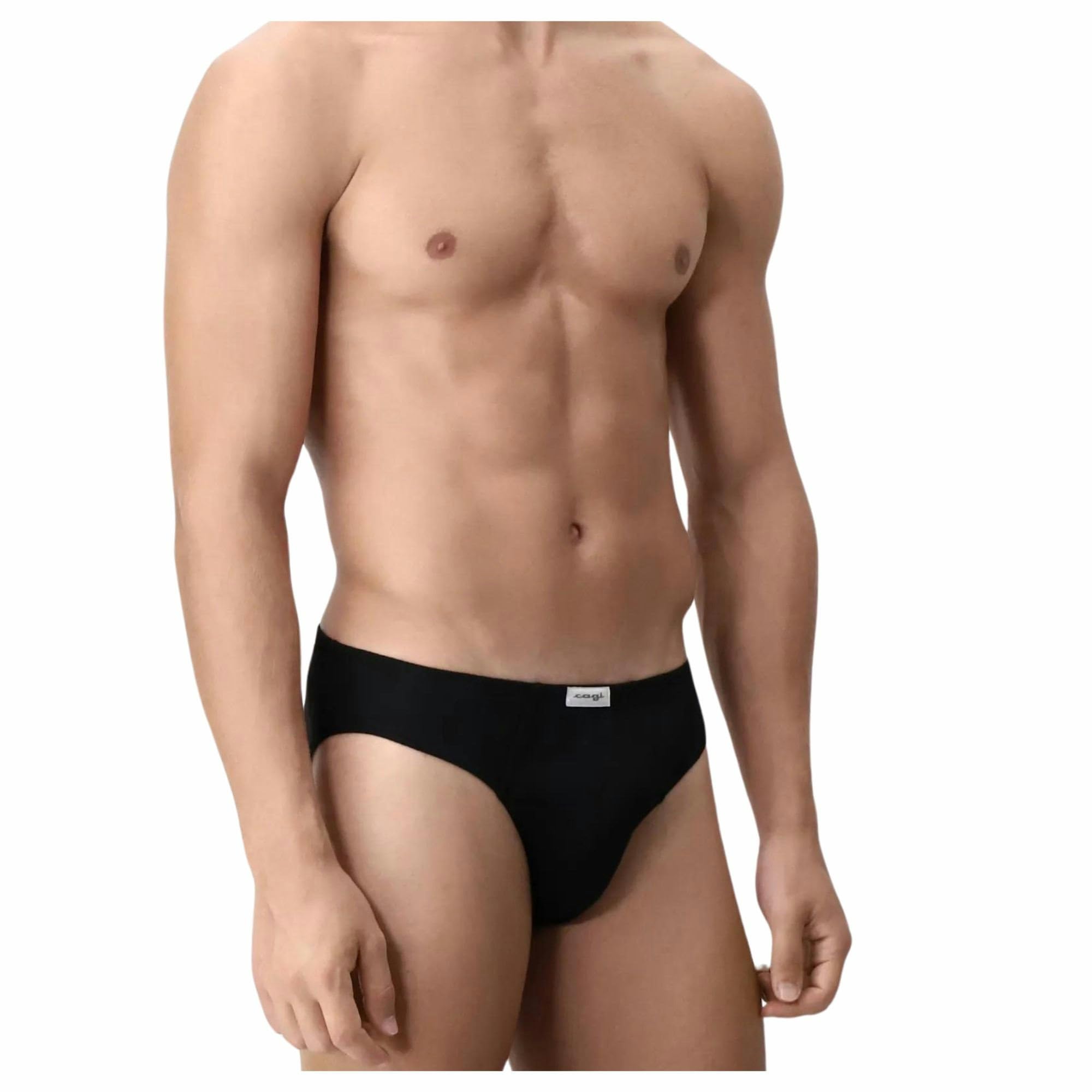 SAGGIO Cagi Set 6 Pezzi di Slip 1208 in Puro Cotone Filo di Scozia Modello a Vita Bassa con Conchiglia Anatomica Senza Cuciture Uomo Profumatore