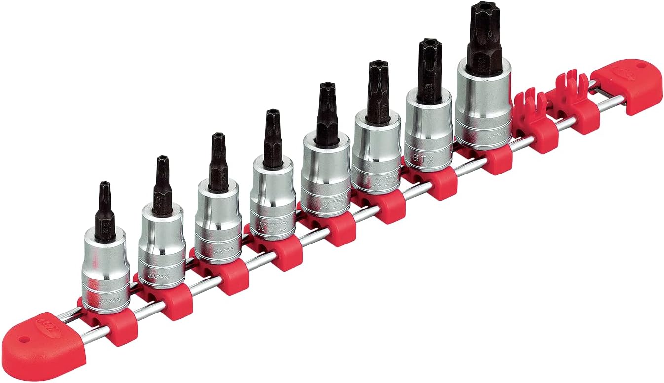 Kyoto Tool (KTC) TBT3S08TH 3/8-Inch (9.5 mm) Short T-Shaped Anti-fidging Torx Bit Socket Set, Set of 8