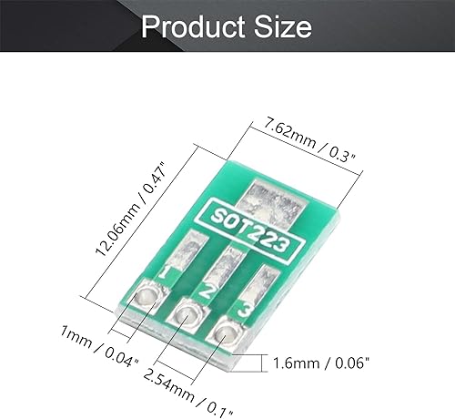 Miniatura 2 de Fielect 50 unidades SOT89-3P-2.3  SOT223-3P-1.5 a DIP adaptador PCB placa SMD convertidor