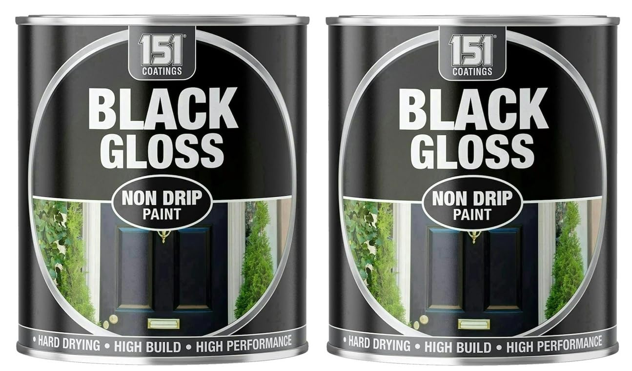 VARNOX, Black Gloss Non-Drip Paint 300ml – Hard-Drying, High-Performance Gloss with Durable Hard-Build Formula – Ideal for Wood, Metal & Concrete – Interior & Exterior Use (2PCS)